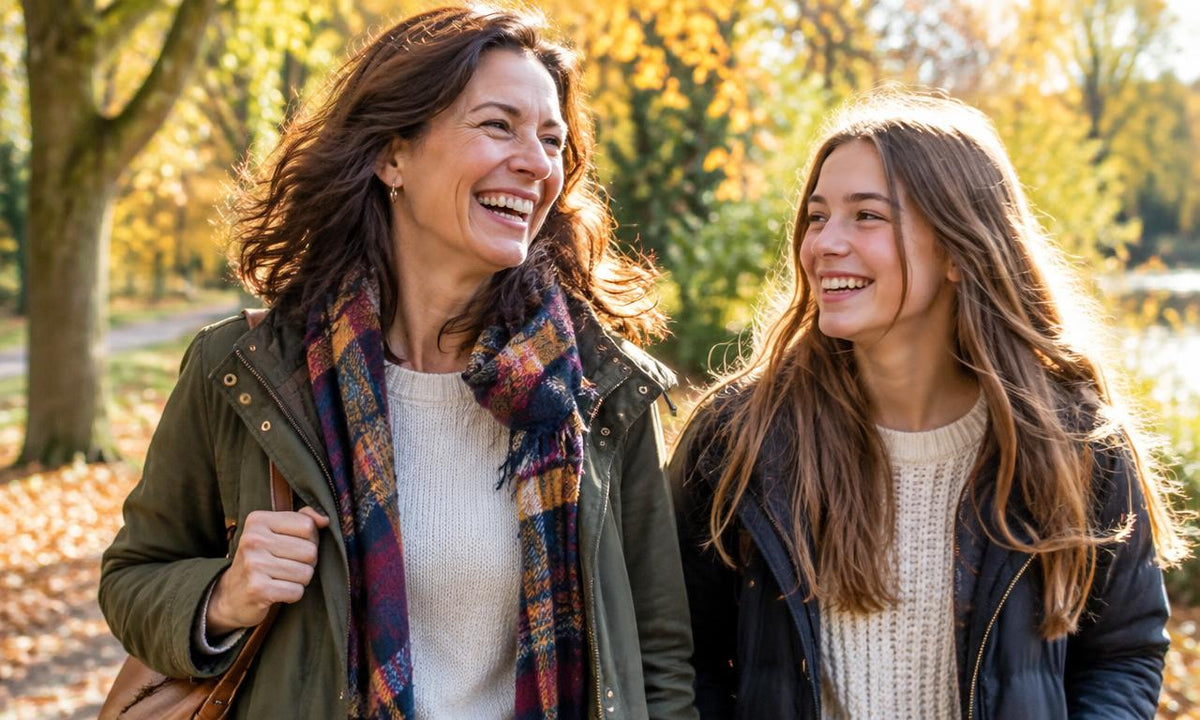 Linda walking with her daughter