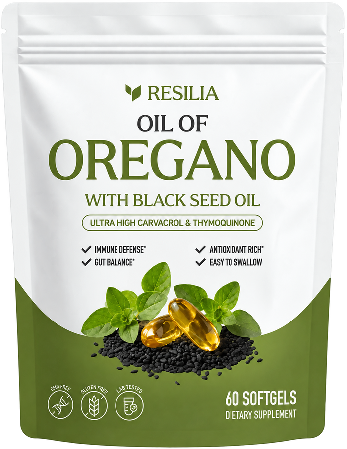 Resilia Oil of Oregano with Ethiopian Black Seed Oil pouch