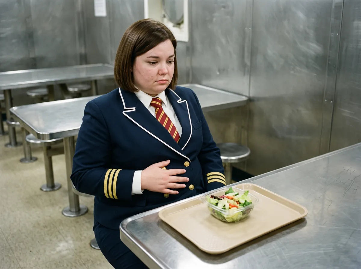 Gaining weight off a crew-meal salad.
